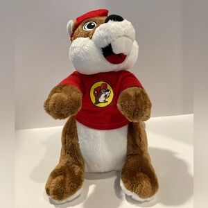 NWT Classic Buc-ees Beaver Plush Stuffed Animal - Wearing Hat and Shirt
